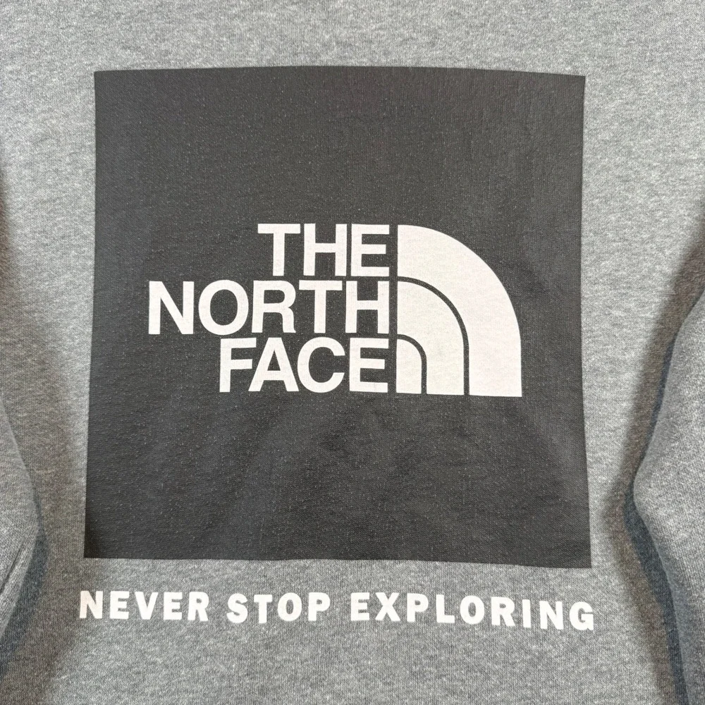 The North Face Hoodie Mens Small‎ Gray Never Stop Exploring Graphic Pullover